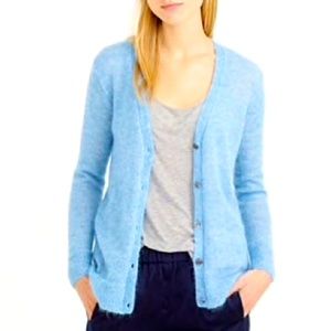 Like NEW J Crew Angora Mohair Sky Blue Cardigan